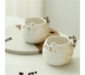 1 taza de cerámica bonita con forma de gato, 380 ml/13 oz, para café, leche y agua 301-400ml