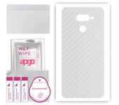 Adhesivo protector trasero apgo compatible con LG K50, película envolvente, lámina, vinilo - Patrón de carbono transparente
