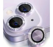 Protector de cristal templado con diamantes de imitación para lente de cámara de iPhone 15, 14, 13, 12, 11 Pro Max Plus, 12, 15 Pro, ProMax iphone 15 Plus púrpura