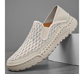 Zapatos informales transpirables de verano para hombre, zapatillas antideslizantes para caminar, mocasines, zapatos para hombre 38 negro