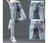 Pantalones vaqueros para hombre, pantalones de primavera, ajustados, elásticos, informales, largos, pantalones para hombre 27
