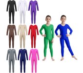 Niños Niñas Manga Larga Ballet Danza Gimnasia Leotardo Mono Unitard Color Sólido Cremallera Body Elástico 13-14 Years rojo