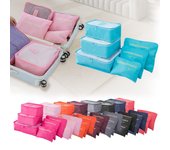 Bolsa de almacenamiento de viaje de seis piezas, bolsa de almacenamiento para maletas de viaje, bolsa de embalaje para ropa, bolsa de almacenamiento One Size negro