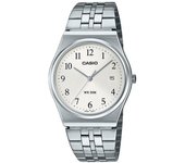 Reloj Casio estándar analógico de acero inoxidable con esfera blanca y cuarzo MTP-B145D-7B para hombre blanco