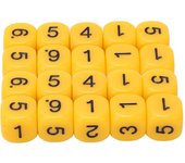 Juego de dados de plástico con diseño de esquinas redondas, 20 unidades, 6 lados, herramientas de enseñanza para juegos de mesa, color amarillo amarillo