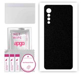 Adhesivo protector de piel para la parte trasera compatible con LG Velvet 5G, película envolvente, lámina, vinilo - Patrón negro mate