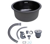 Fregadero de cocina de acero inoxidable 304, redondo, de un solo seno, para lavar verduras y frutas.