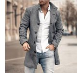 Abrigo de lana informal con cuello alto y bolsillos medianos y largos para hombre, otoño e invierno, nuevo 4XL