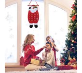 Calendario de Adviento de Papá Noel, cuenta regresiva de Navidad, bolsillos, adornos colgantes de Navidad, decoración marrón