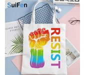 Bolso de compras LGBT lesbiana gay bisexual, bolso de reciclaje, bolso de yute, bolso de compras, bolso de compras, bolso de tela de reciclaje, toile 24*26cm