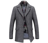 Abrigos de lana para hombre con bufanda y solapa, abrigo de lana liso para hombre, abrigo informal de negocios para hombre, abrigo cálido de lujo M-5XL XXL