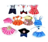 Traje de ropa para muñeca 1:12, traje de falda para muñeca de casa de muñecas, vestido Multicolor para muñeca de 6 pulgadas amarillo