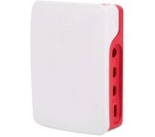 Carcasa protectora de ABS con ranura de encaje a presión y orificio preciso, resistente a la corrosión para Raspberry Pi 4B(Blanco rojo/blanco