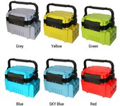 Caja de aparejos de pesca, caja de pesca de viaje para aparejos de pesca, Señuelos de pesca, caja de gancho, herramientas azul claro