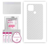 apgo Protective Skin Sticker for the back compatible with Oppo A15, Wrap Film, Foil, Vinyl - Pattern Transparent Carbon