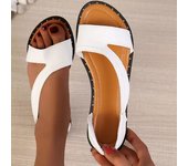 Moda 2024 Sandalias de punta abierta de verano para mujer Zapatos planos casuales para mujer Chanclas de mujer Zapatos de playa cómodos de moda para exteriores para mujer 36 negro