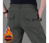 Mono informal de pierna recta con elástico grueso de terciopelo Plus 4XL gris