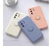 Funda de teléfono con soporte magnético de silicona ultrafina para Samsung Galaxy S20 Plus Ultra Note 20 Plus, funda con soporte de anillo Ultra iPhone XS Max blanco