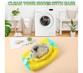 Bolsa para lavar zapatos, ligera, portátil, para limpieza de zapatos, con cierre de cremallera suave, bolsa para lavar zapatos antidesgarro gris