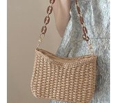 Bolsos de playa de verano para mujer, bolso de mano informal con cadena de paja, bolso bandolera tejido, bolso de mano tipo cartera, bolso de mano para mujer marrón