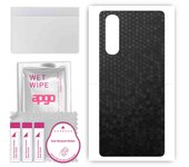 apgo Protective Skin Sticker for the back compatible with Oppo Find X2 Neo, Wrap Film, Foil, Vinyl - Pattern Black Honeycomb