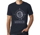 Camiseta vintage para hombre con gráfico No Wrong Way Munich Navy XS abismo
