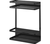 Yamazaki Jitsugyo 1801 - Rejilla magnética para lavadora (2 niveles, color negro, 28 cm de ancho x 11,5 cm de profundidad x 40 cm de alto), para ropa sucia, con capacidad para grandes
