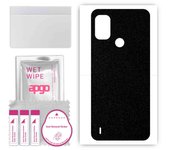 apgo Protective Skin Sticker for the back compatible with Nokia C21 Plus, Wrap Film, Foil, Vinyl - Pattern Matte Black
