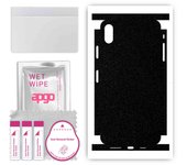 apgo Protective Skin Sticker for the back+sides compatible with Apple iPhone XS Max, Full Wrap Film, Foil, Vinyl - Pattern Matte Black