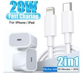 Para iPhone 20W cargador rápido para iPhone 14 13 12 11 Pro Max Plus SE3 X XS XR cargador rápido USB C tipo C Cable de carga rápida 20W EU Plug blanco