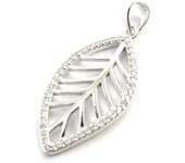 Les Trésors De Lily [M8947] - Colgante de plata blanco 'Hoja de oro' plata