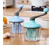 1 batidor de huevos manual multifuncional, herramientas para hornear, batidor manual pequeño para el hogar, máquina de procesamiento de alimentos, accesorios de cocina verde