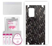 apgo Protective Skin Sticker for the back+sides compatible with Realme Narzo 50i, Full Wrap Film, Foil, Vinyl - Pattern Carbon Black Pixel