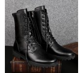 Botas altas de cuero genuino para hombre, zapatos de costura de marca de lujo para invierno, botas de caza de alta calidad 36