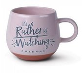 Amigos que preferiría estar viendo Taza redonda One Size color rosa/gris