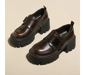 2024 mocasines para mujer estilo británico primavera nuevos zapatos de mujer cómodos de suela gruesa zapatos de mujer retro 35 negro