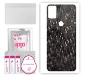 apgo Protective Skin Sticker for the back compatible with Alcatel 3x, Wrap Film, Foil, Vinyl - Pattern Carbon Black Pixel