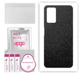 apgo Protective Skin Sticker for the back compatible with Realme 9i, Wrap Film, Foil, Vinyl - Pattern Black Honeycomb