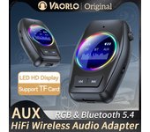 Transmisor y receptor de audio Bluetooth 5.4 con pantalla LED RGB, adaptador inalámbrico de música estéreo HiFi, entrada AUX de 3,5 mm, TF y micrófono para TV, PC y coche. Standard Edition