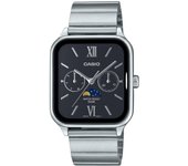 Reloj Casio Standard Analógico con Fase Lunar de Acero Inoxidable y Esfera Negra de Cuarzo MTP-M305D-1A2V para Hombre negro