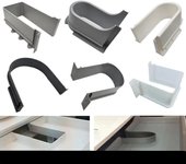 U de plástico ABS para cajón de fregadero, mueble de cocina, baño, armario empotrado, drenaje tipo DEFHP