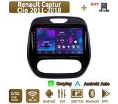 Radio con Android Carplay para Renault Captur Clio 2011-2018, reproductor multimedia, unidad principal, estéreo, navegación GPS, Bluetooth, WIFI, 2+32 GB 1+16GB