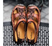 Sandalias de cuero genuino para hombre, zapatos de verano para hombre, zapatos de agua para exteriores, sandalias de cuero para hombre 41