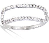 Bague Argent 'Sissi' blanc argenté (rhodié) - 6 mm 52 blanco