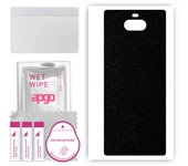 apgo Protective Skin Sticker for the back compatible with Sony Xperia 8 Lite, Wrap Film, Foil, Vinyl - Pattern Matte Black