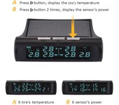 Sistema de monitoreo de presión de neumáticos, sistema de monitoreo de presión de neumáticos de vehículos de carga de 6 ruedas con energía solar negro