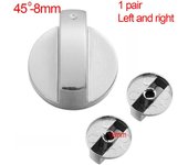Estufa de Gas de 6mm/8mm, interruptor giratorio de Metal de aleación de Zinc plateado, perillas de Control de cocina, herramienta de cocina, 2 uds. 0-8mm