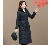Chaqueta de invierno elegante de largo medio con abrigo de algodón grueso para mujer XXXXXXL
