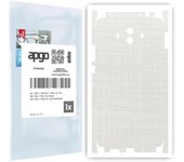 apgo Protective Skin Sticker for the back+sides compatible with Huawei Mate 10, Full Wrap Film, Foil, Vinyl - Pattern White Fabric