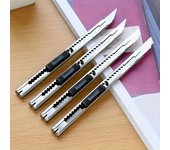 Cuchillo de corte de acero inoxidable con cerradura, pequeño, portátil, para oficina, cuchillo de corte de papel de metal. 1pc